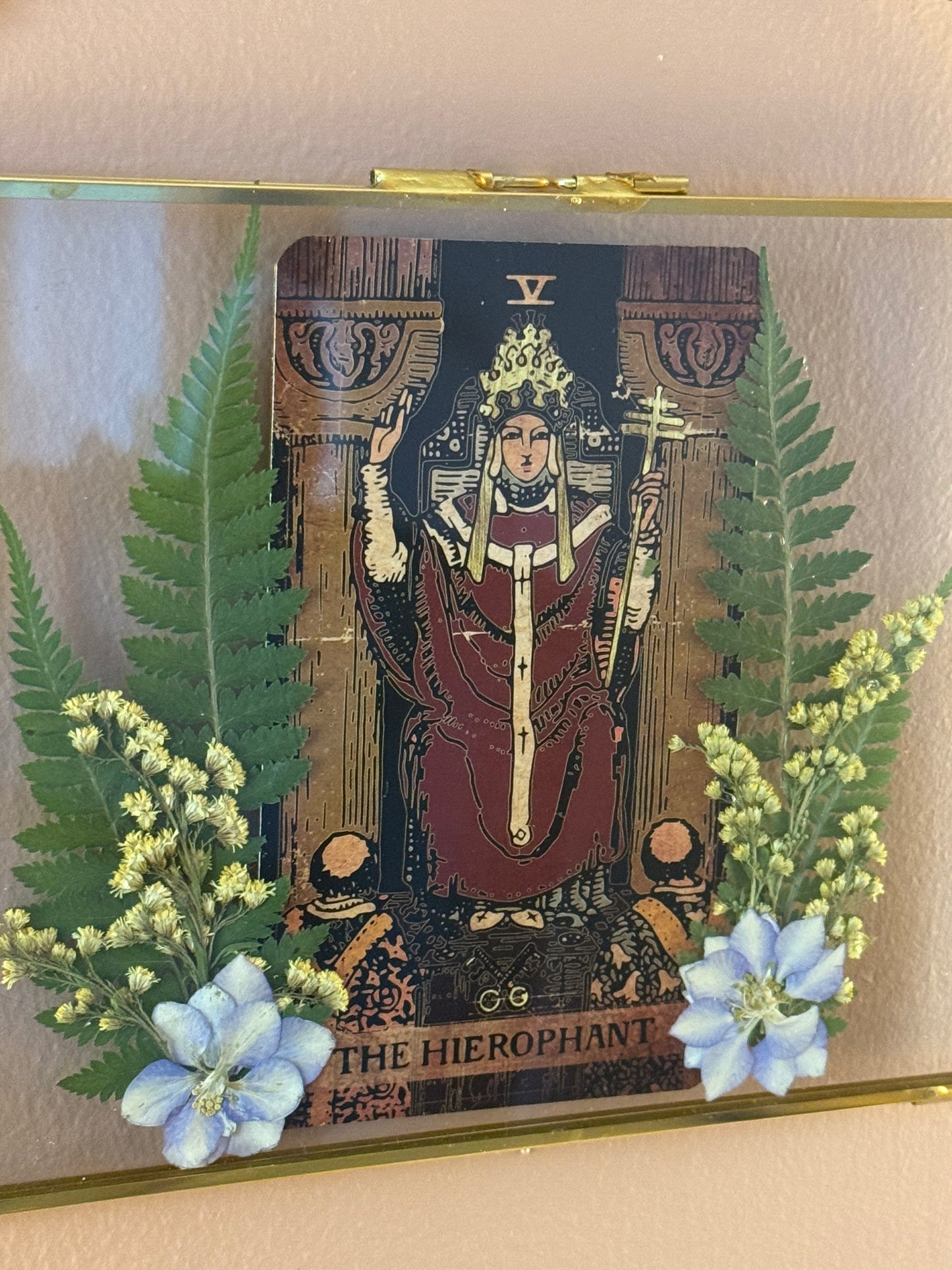 "The Hierophant" Tarot Hanging Glass Frame