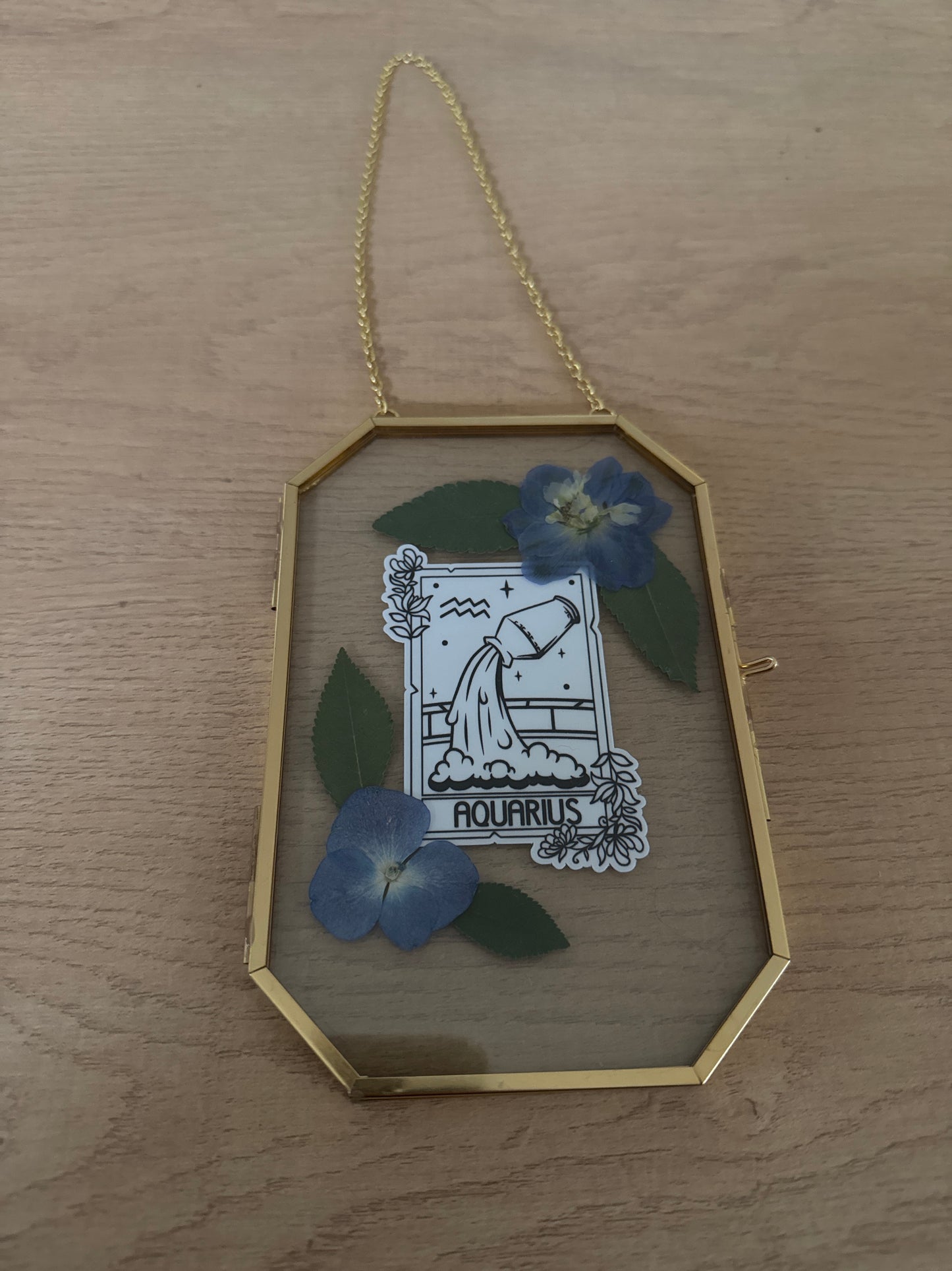Aquarius Sign Glass Frame